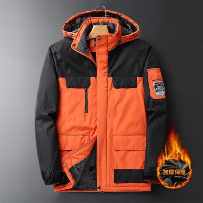 2025 9XL Mens Winter Jacket Fleece Lining Zip Hood Warm Parka Male Large Size Waterproof Big Extra Plus 8XL Windbreaker Mountain