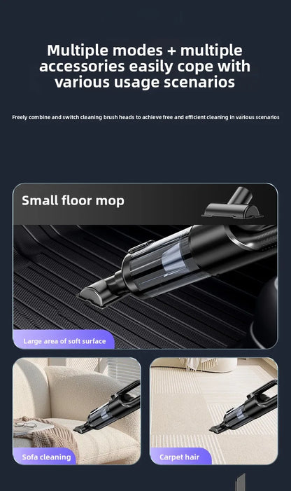 Household/Car Portable 17000pa Large Suction Vacuum Cleaner, High-Power Convenient Handheld Car Vacuum Cleaner