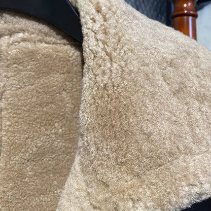 Designer Clothes Men Genuine Leather Coat Natural Sheepskin Shearling Jacket for Male Pilot Outfit Wool Liner Brown 60 62 64 66