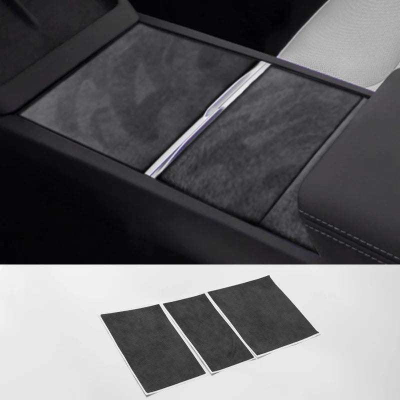 For Tesla Model 3 (2024-) Model Y(2025-) Center Console Panel Trim Sticker Anti Scratch Car Interior Accessory Made of Alcantara