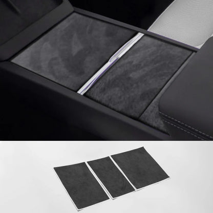 For Tesla Model 3 (2024-) Model Y(2025-) Center Console Panel Trim Sticker Anti Scratch Car Interior Accessory Made of Alcantara
