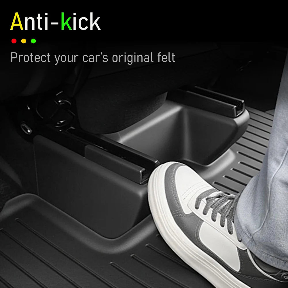 USVOTOV Underseat Protector Seat Slide Rail Pad Cover for Tesla Model Y Juniper 2025 2026 Travel Accessories Anti-Kick Case Trim