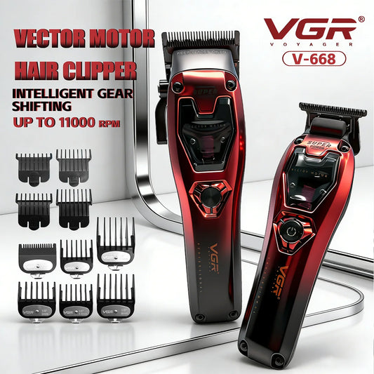 VGR Hair Clippers Professional Hair Trimmer Barber Clippers 11000 RPM Hair Cutting Machine Vector Motor Trimmer for Men V-668