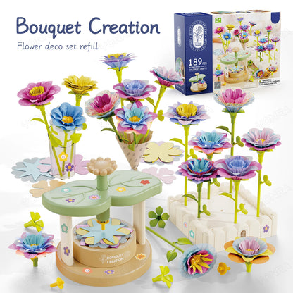 Fabric Flower Bouquets Toys DIY Craft Kits Toys for Kids Handmade Flowers Market Toy Girls Christmas Birthday Gift
