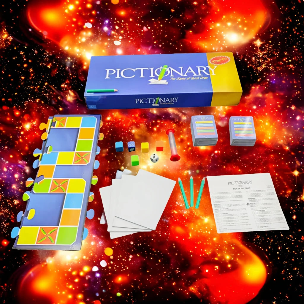 Pictionary (Party Version), a Game Specifically Designed for Parties, a Card Game, a Board Game, Suitable as a Gift (Colors May Vary Slightly)
