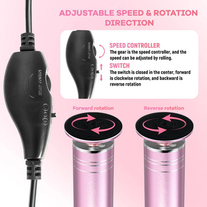 Electric foot grinder Electric callus remover Speed controller foot file pedicure tool with 60 replacement sandpaper discs for