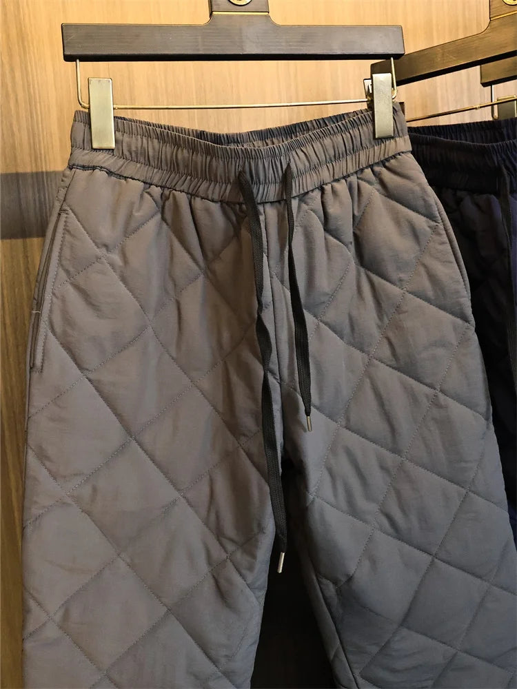 Warm Casual Cotton Pants Men's Autumn Winter Trousers with Cotton  3D Tailoring Faionable Urban Sle Long Pants