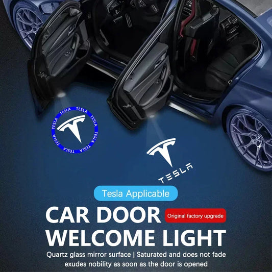 Car Door Logo Light For Tesla Model 3 Model Y Model X Model S Decorative Lamp Car Accessories