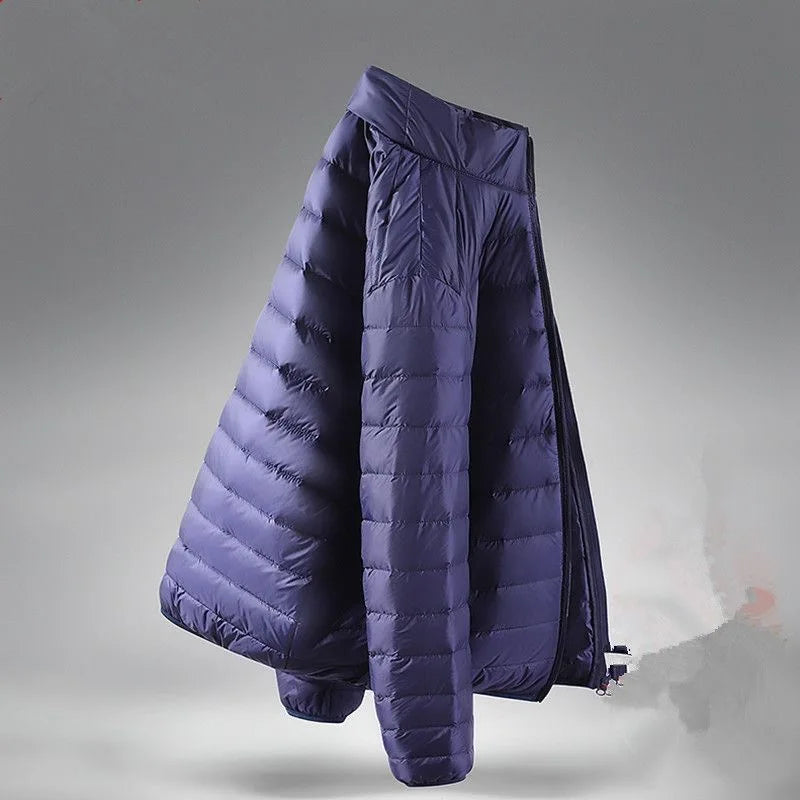 Lightweight Padded Jacket Men's Short Collar Hooded down Cotton Coat Youth Fashion Casual Cleanfit Zipper Closure  Color