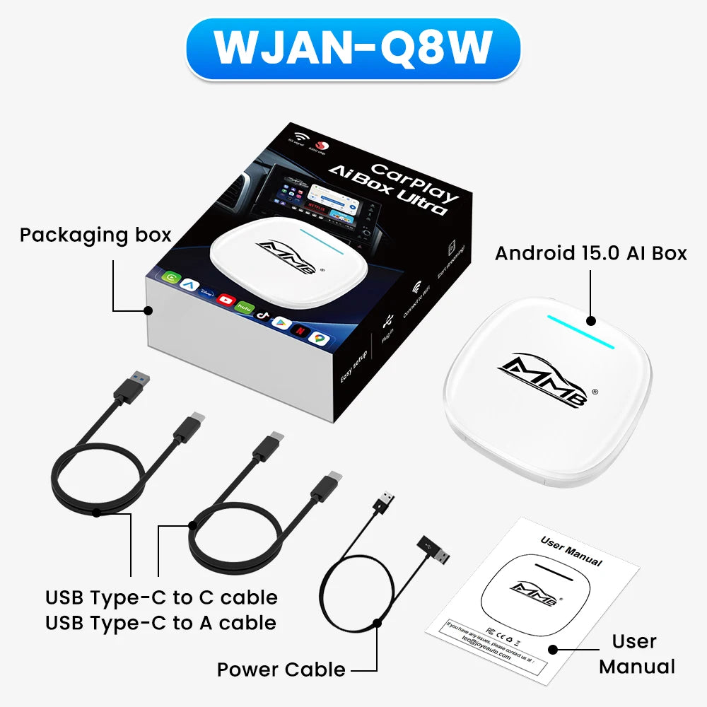 MMB Max Ultra Android 15 TV Box Ultra WiFi6 SM6350 8-Core For Netflix Play Store GPS WiFi/SIM Card Wireless Android Auto CarPlay