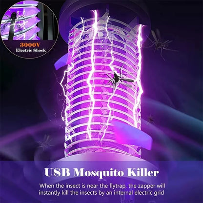 Mosquito Killer Lamp Insect Repellent USB Rechargeable Silent Radiation Less Electric Insect Trap Portable Fly Trap Mute Outdoor