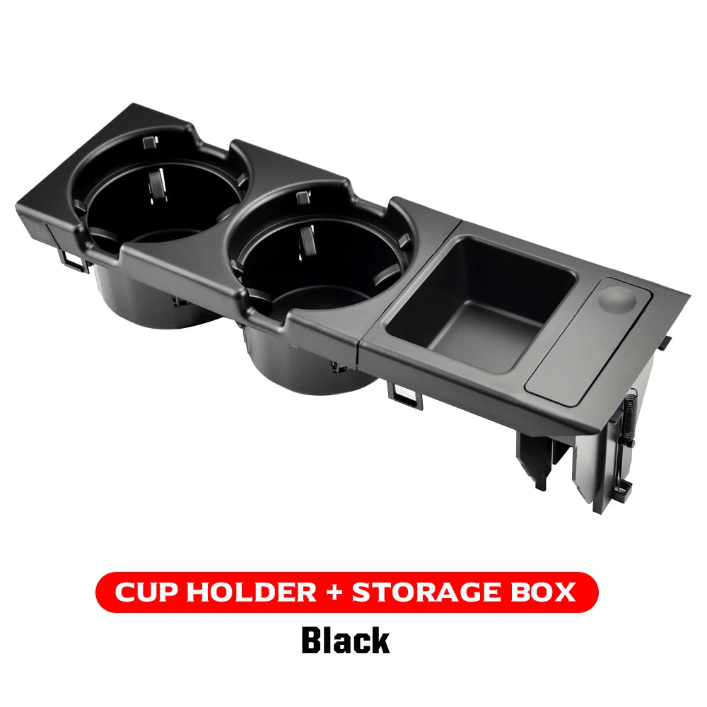 New Double Hole Car Styling Front Center Console Storage Box Coin + Cup Holder For BMW E46 Series 1999-2006 51168217953