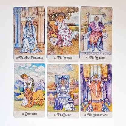 Rediscovered Classic Tarot Deck 78 Pcs Tarot Cards Drawn with Ball Pens Printed on 350GSM Double-embossed Cardstock 12*7cm
