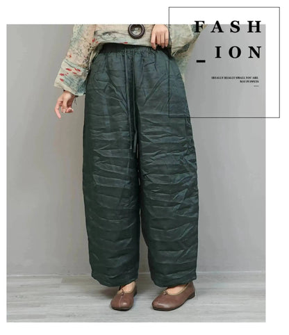Artistic Ramie Pant Women Summer Lightweight Loose Casual Long Pants LX5871