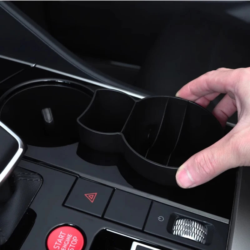 Car Center Cosole Water Cup Holder Armrest Storage Box for VW Touareg Interior Accessories 2019 2020 2021 2022 2023 2024