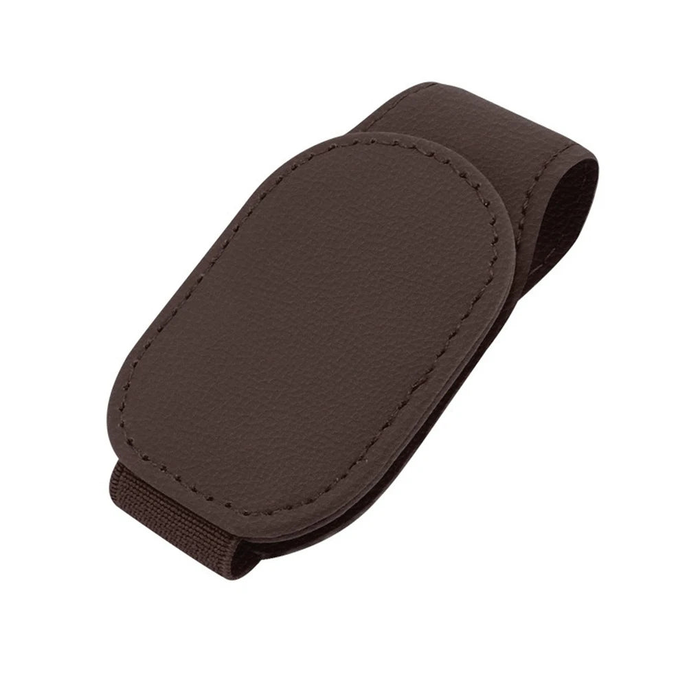 Magnetic Leather Eyeglass Hanger Clip Universal Car Sunglasses Holder Magnetic Eyeglass Hanger Clip For Cars Ticket Card Clip