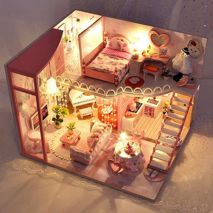 High Difficulty 3D Wooden Puzzle Adult DIY Assembly Mini House Model Creative Handicraft Educational Leisure Toy Holiday Present