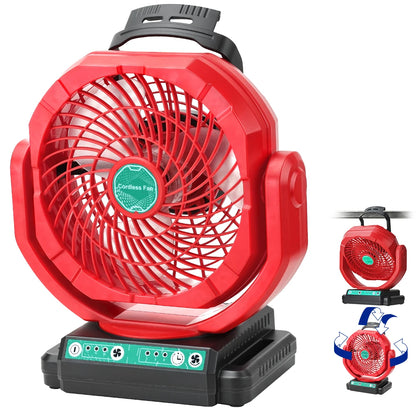 Cordless Floor Fan for Milwaukee 18V Battery, 3500CFM 3-Speed Jobsite Industrial Camping Fan(Battery not Included)