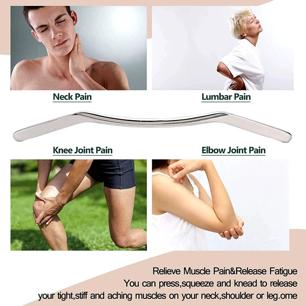 Stainless Steel IASTM Tool Guasha Massage Tool Muscle Scraping Tool for Soft Tissue Therapy and Reduce Arms,Back,Legs, Neck Pain