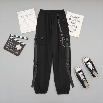 2 Two Piece Sets Outifits For Women New Suit Female Student Korean Loose Long Sleeve Shirt + High Waist Cargo Pants Joggers