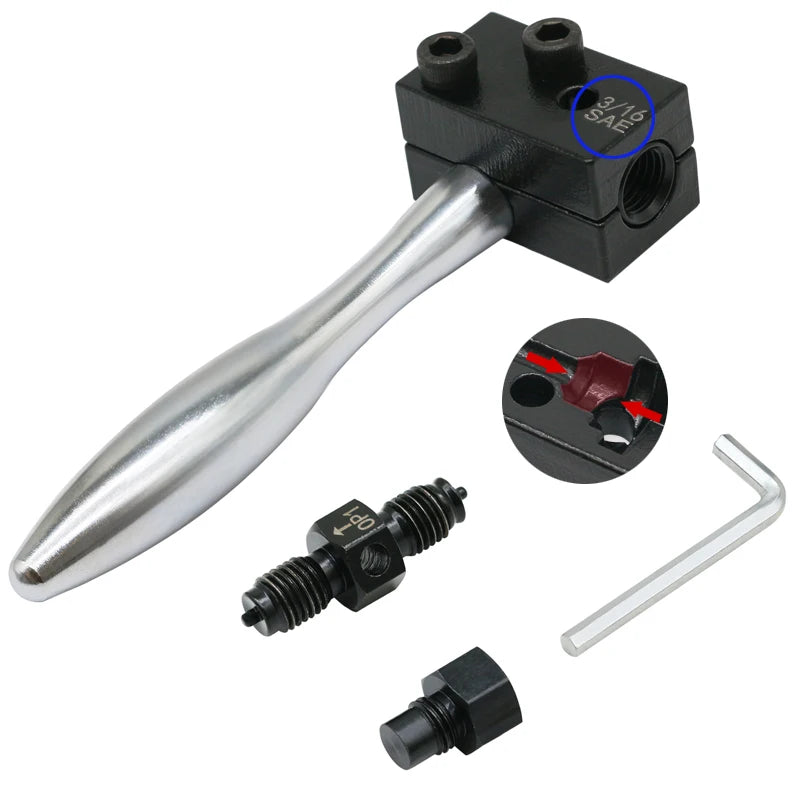 3/16" Brake Line Double Flaring Tool Kit Detachable Hand Held Tube Flare Tool Set for Car Repair 4.75mm