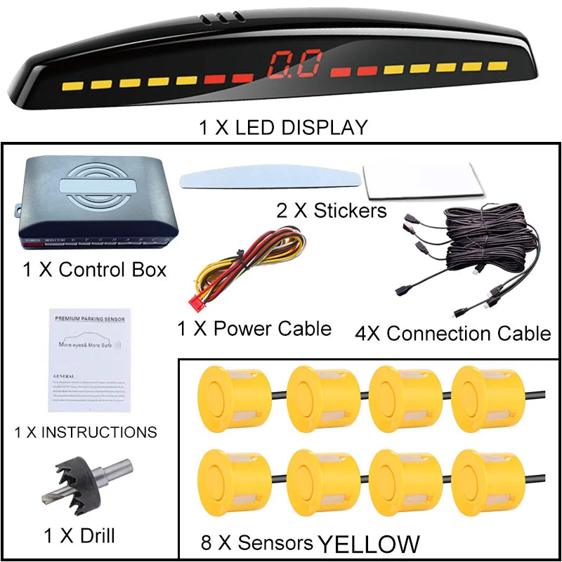 22mm Smart Parking Sensor 12V Universal Car Safety Assistant Visual Audible Alert Easy Install for Safe Driving