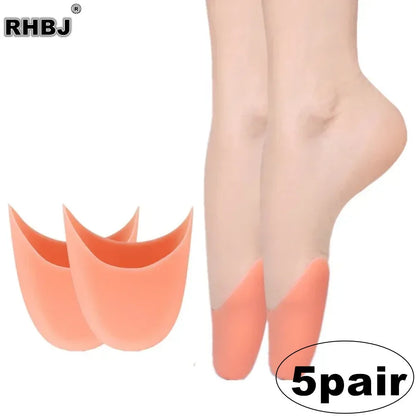 5pair Women's Professional Soft Silicone Gel Toe Dance Shoe Pads Ballet Pointe Forefoot Gel Insole Pad Anti-Pain Foot Care Tool