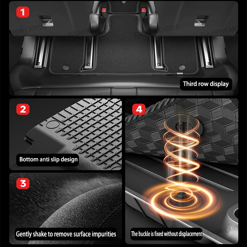For Tesla NEW Model YL 2026 TPE Car Floor Mats With metal pedals Luggage Trunk Mat Set waterproof Anti-Slip Set Floor Liner Mat
