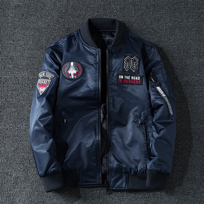Coat Men's Air Force Pilot Jacket MA1 Autumn/Winter Baseball Suit Trendy Brand Double Sided Thickened Large