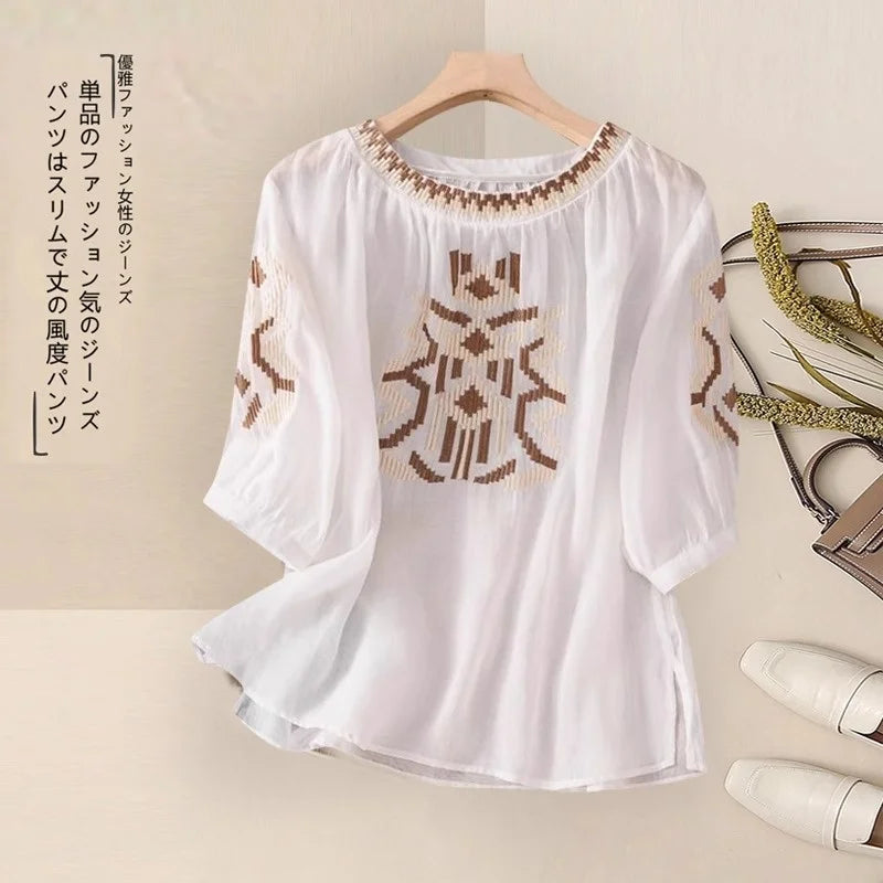 Fashionable Retro Linen Top And Pants Set for Women High End Cotton Linen Ensemble Summer 2026 Elegant Two Piece Suit