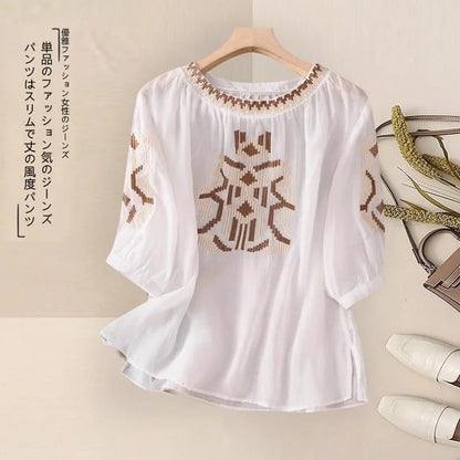 Fashionable Retro Linen Top And Pants Set for Women High End Cotton Linen Ensemble Summer 2026 Elegant Two Piece Suit