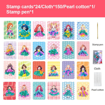 Poke Fun Dream Princess Girl Creative Handmade DIY Dressing Sticker Toy for Parent-Child Crafting