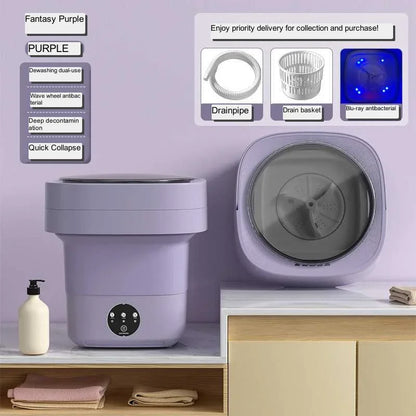 2026New Foldable Mini Washing Machine For Socks Underwear Panties Portable Mini Washing Machine Big Capacity  With Spinning Dry