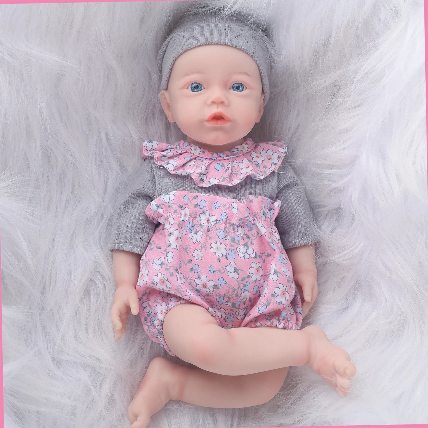 12.5 Inch Bettie Solid Silicone Reborn Baby Doll With Open Mouth Handmade Realistic Newborn Girl Lifelike Skin Tone Collectible