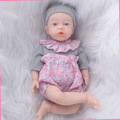 12.5 Inch Bettie Solid Silicone Reborn Baby Doll With Open Mouth Handmade Realistic Newborn Girl Lifelike Skin Tone Collectible