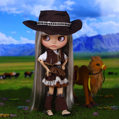 ICY DBS Blyth Doll BJD Joint Body Tan Skin Matte Face Western Cowboy Set Doll 1/6 30cm Girl Gift Anime SD