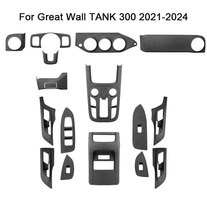 TOP Suede Car Interior Panel Trim Decoration For Great Wall WEY Tank 300 2021 2022 2023 Gear Shift Cover Modification Accessory