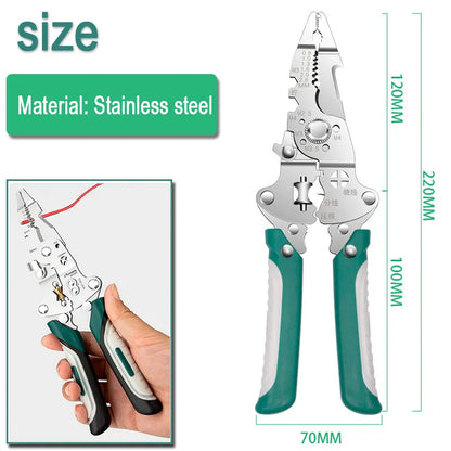 ZK Pliers Multi Functional Folding Electrician Wire Stripping And Cutting Pliers Wire Splitting And Crimping Pliers Wiring Plier