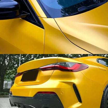 Car Sticker Color Change Vinyl Film Matte Metallic Yellow PET Bubble Free Wrapping Car Accessories Auto Self Adhesive Decals