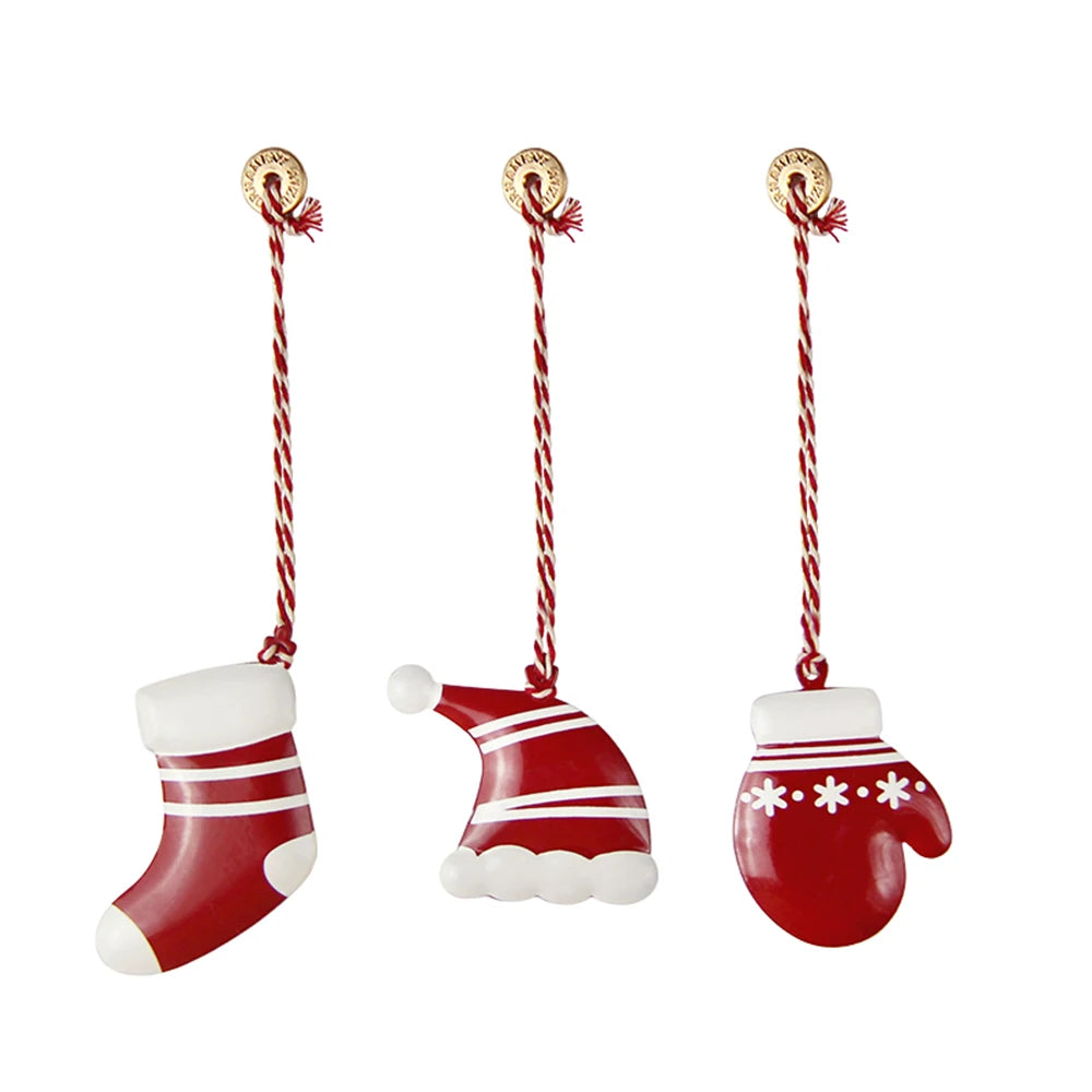 Aizulhomey Metal Christmas ornaments double-sided hand painted iron pendant christmas tree decoration gifts arts handicraft