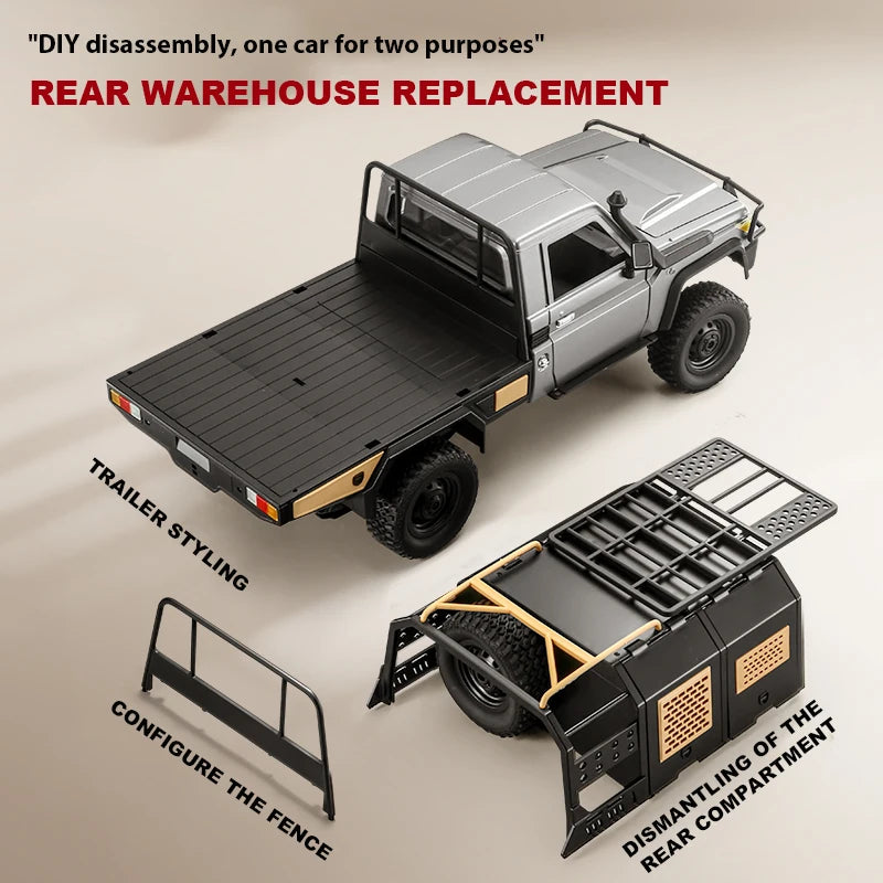 MN82S LC79 2.4G 1/12 Full Scale RC Pickup Short Truck 4WD Remote Control Climbing Off-road Car Toy for Boys Girls Christmas Gift