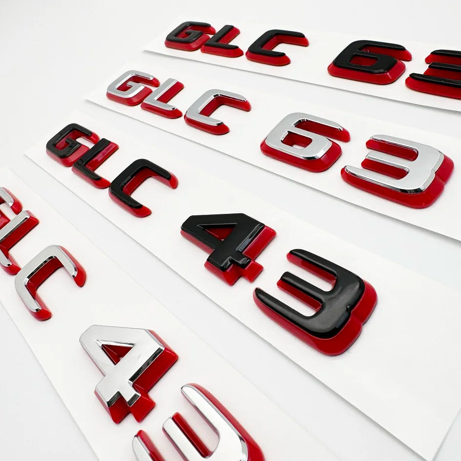 2024 New style Two tone Letters Numbers GLC43 GLC63 GLS63s Emblem for  X253 Car Trunk Nameplate Logo Sticker