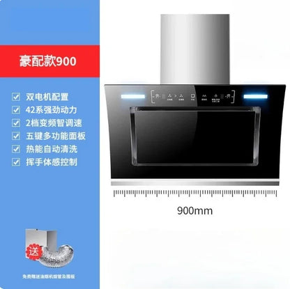 220V Ala Haotaitai Powerful Range Hood Side Suction Kitchen Double Motor Non Clean Home Use CCC