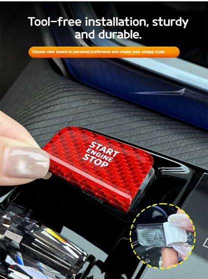 For BMW 5 7 X3 series i5i7 G45 G60 G70 2023-2026 Real carbon fiber one-key start button decorative stickers interior accessories