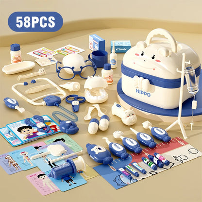 Child Doctor Kit Dentist Doctor Pretend Play Set with Storage Box Children Hospital Play Nurse Game Toys for Girls Gift for Kids