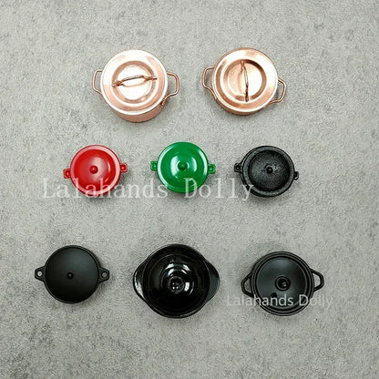 Dollhouse Miniature Kids Furniture Items Mini Alloy Hearth/Gas burner/Pan/Pot Set Kitchen Toys Kitchen Furniture Accessories