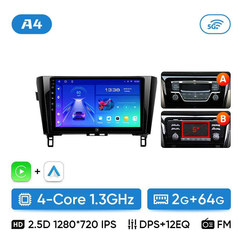 Ainavi Car Multimedia Player For Nissan X-Trail 3 T32 Qashqai J11 2 2014 2016 2018 2020 radio wireless Carplay Android Auto 2din