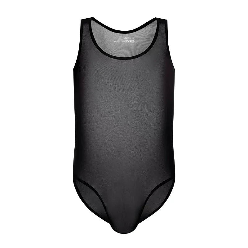 New Mens Summer Sexy Mesh Transparent Fishnet T-shirt Camisole Gym Training Tank Top Vest Underpants Breathable Thin Male Vest