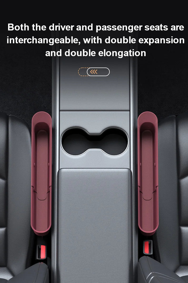 2PC Adjustment Car Seat Gap Storage Box Universal Auto Slot Organizer For Driver Pessenger Phone Key Pocket Interior Accessorie