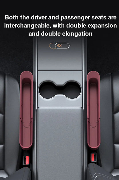 2PC Adjustment Car Seat Gap Storage Box Universal Auto Slot Organizer For Driver Pessenger Phone Key Pocket Interior Accessorie